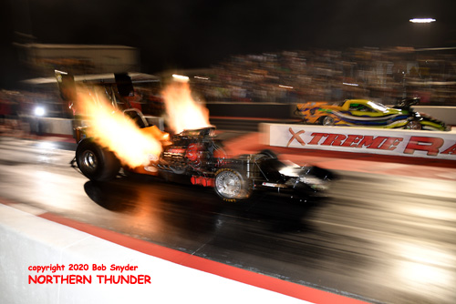 (near lane) 
Kebin Kinsley - 'War Wagon' vs (far lane) Frankie Taylor - 'Mad Man'